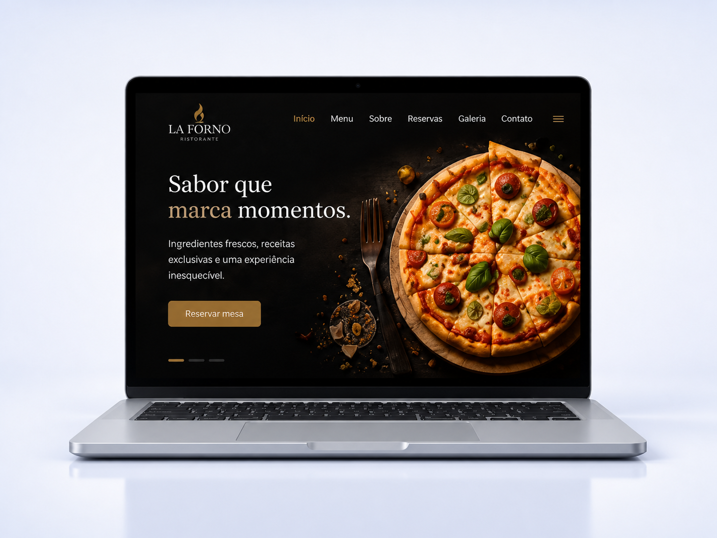 Visual do projeto Website Restaurante